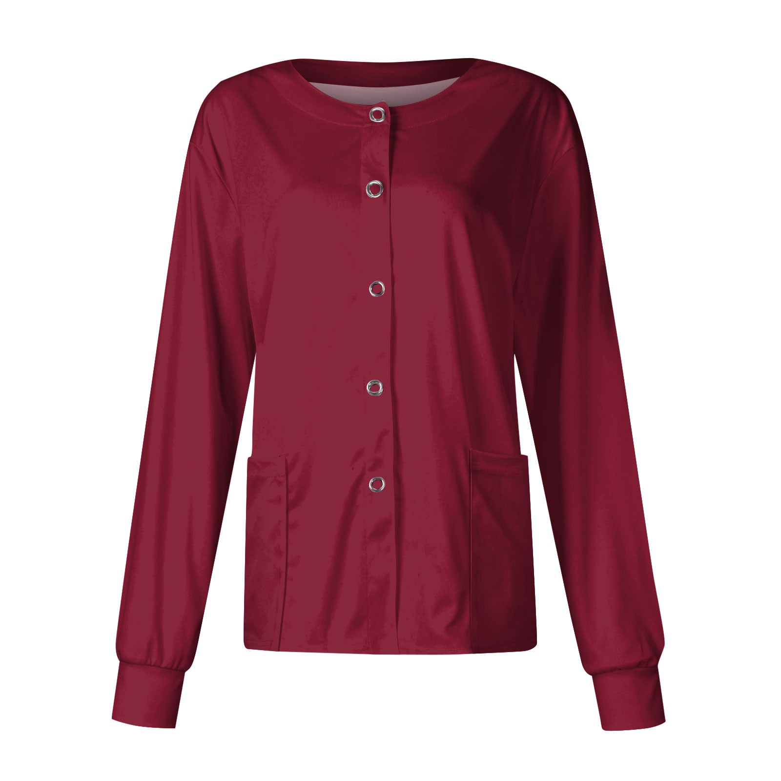 Mulheres manga longa bolso tra - Medical Lab Uniform avaliação e preço