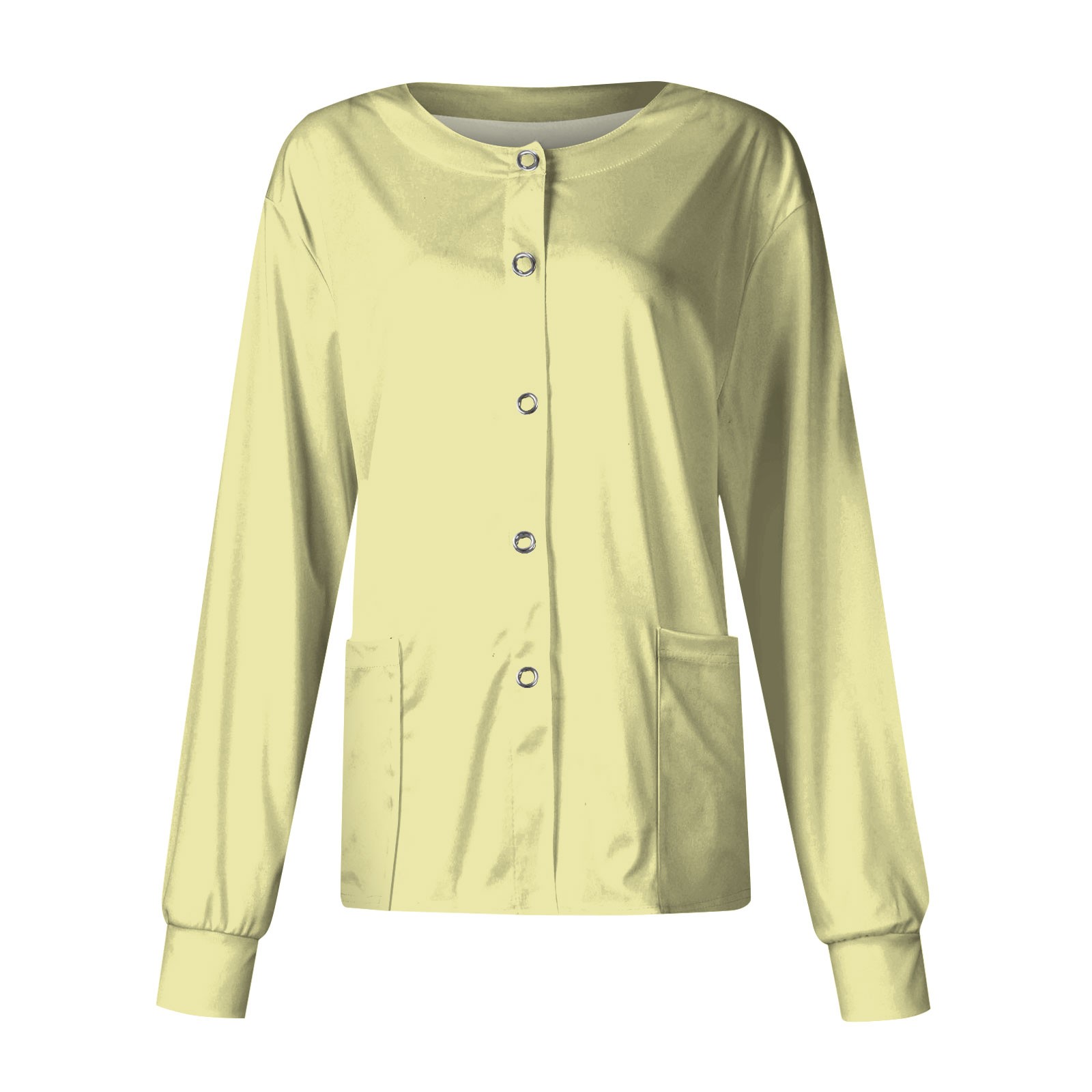 Mulheres manga longa bolso tra - Medical Lab Uniform avaliação e preço