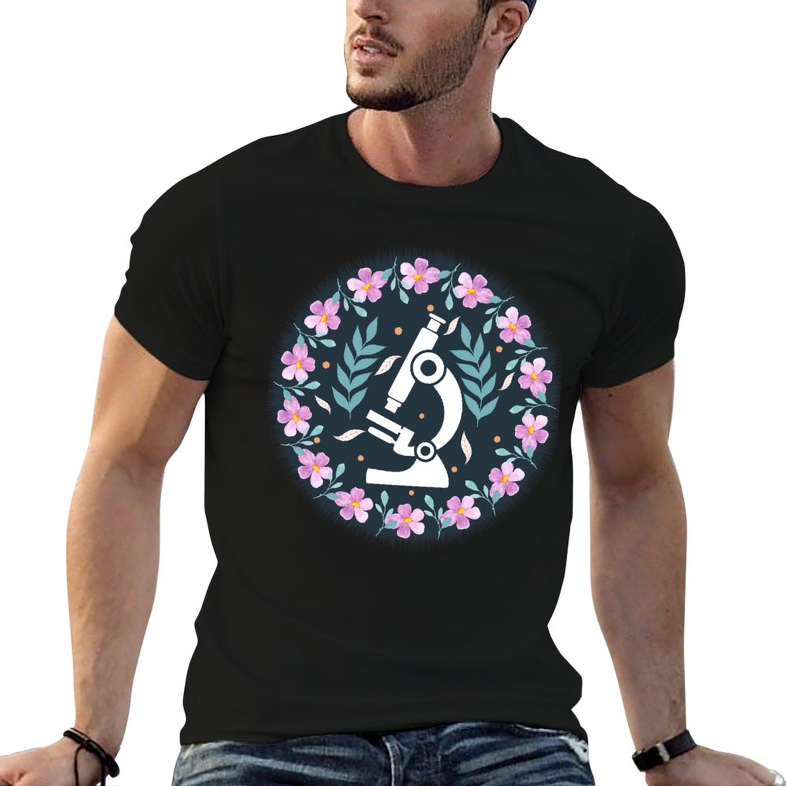 Camiseta Colorful Folk Microsc - Medical Lab Microscope avaliação e preço